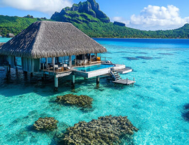 Luxurious floating home with panoramic water views.